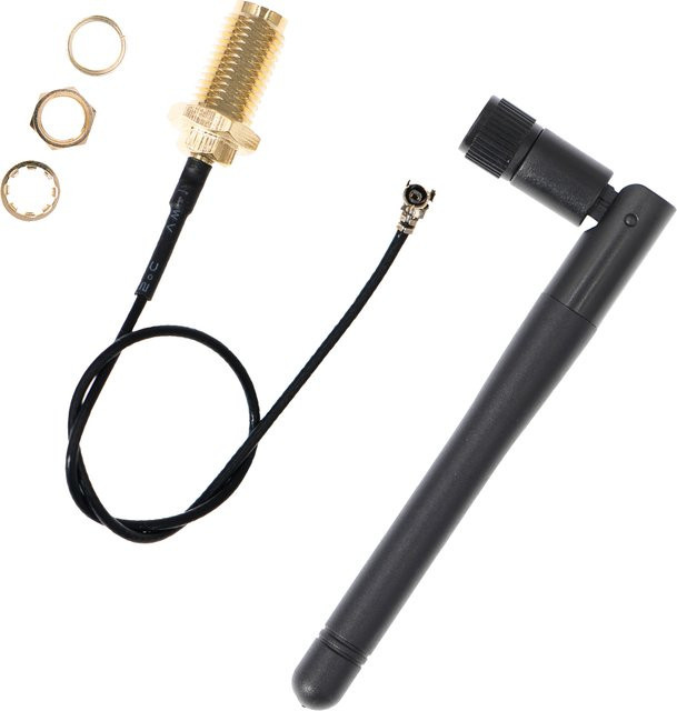 2,4 GHz WLAN-Antenne mit 3dBi Verstärkung und RP-SMA Stecker, Schwarz, Länge: 15 cm, passend für WLAN-Router, PCI, u.FL zu RP-SMA Pigtail-Kabel für ESP8266 und ESP32 - Bild 1