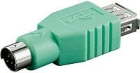 Goobay USB 2.0 Adapter von USB-A Buchse auf Mini-DIN 6-Stecker PS/2 in Grün - Bild 1