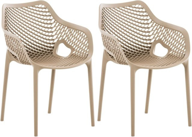 CLP 2er Set Stühle Air XL in Schlamm, stapelbare Gartenstühle aus wetterfestem Kunststoff für Terrasse und Balkon - Bild 1
