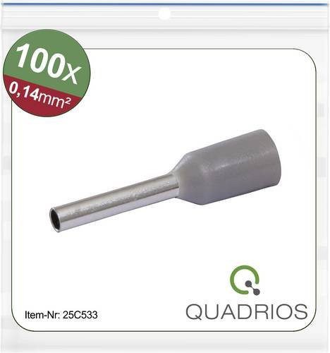 Quadrios 25C533 Aderendhülse 0,14mm² Teilisoliert Grau 100 Stück - Bild 1