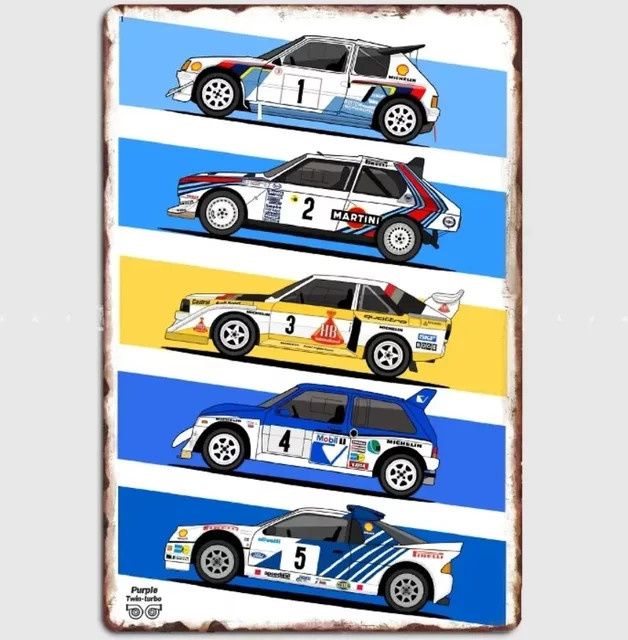 Blechschild Sport Quattro S1 E2 Rally Group B Wanddekoration von Potdemiel in Multicolor - Bild 1