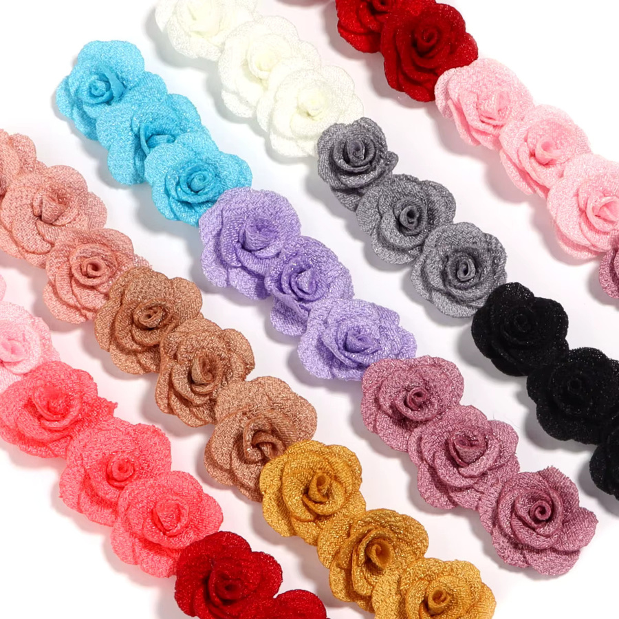 10 Stück handgefertigte Rosenblüten aus Jute-Stoff in Bunt und Grau, Durchmesser: 3 cm, Bastelzubehör für DIY-Projekte, Kleidung und Dekoration - Bild 5