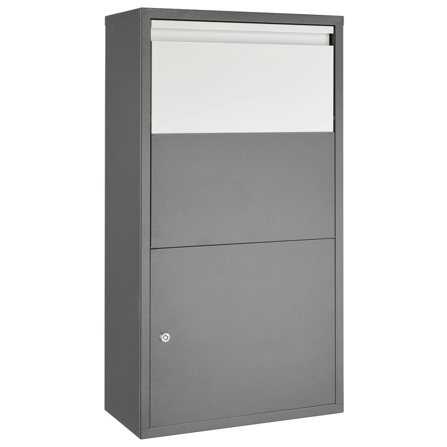 tectake Paketbox Fortress mit integrierter Rückholsperre und Zylinderschloss inklusive 2 Schlüsseln, Anthrazit, H x B x T: 82 x 22 x 44 cm - Bild 2