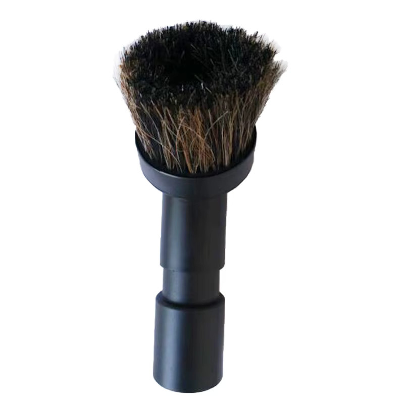 VIBRATITE Universal Pferdehaar Rundbürste als Staubsauger Bürsten Düsenkopf mit Adapter für 32mm bis 35mm, Schwarz - Bild 2