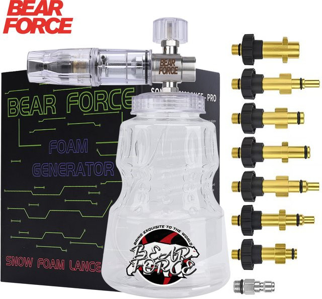 BEAR FORCE Aluminium Schaumlanze und Schaumdüse als Autowaschschaumbereiter für Karcher, Elitech, Bort, AR, Bosch und Michelin Hochdruckreiniger - Bild 1