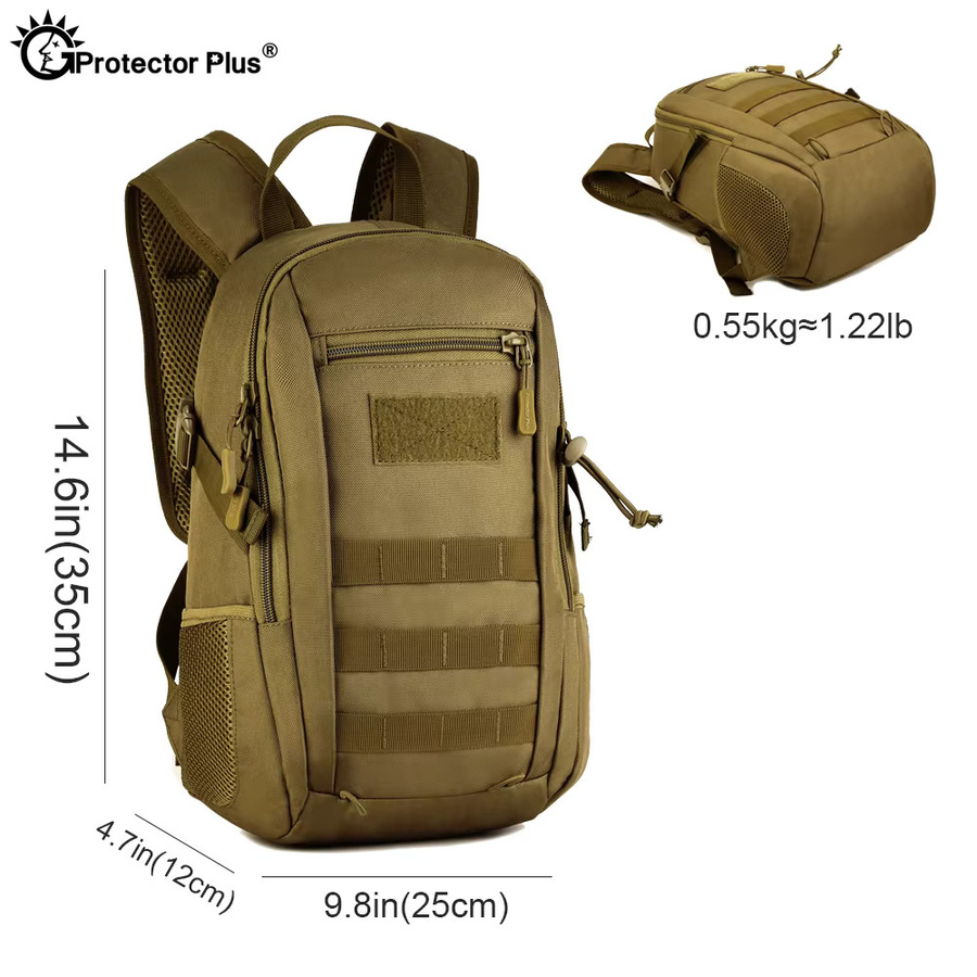 Protector Plus Taktischer MOLLE-Rucksack, 12L, wasserdicht, Assault Pack - Bild 3
