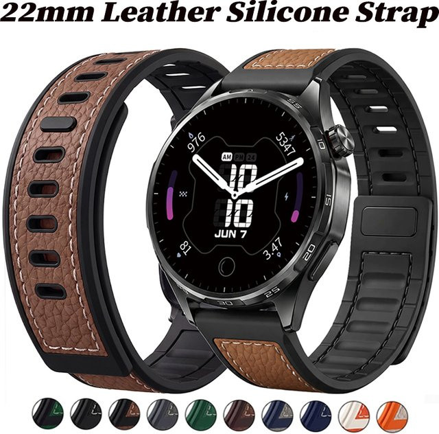 FancyWrist Uhrenarmband Leder-Silikon, Schwarz, Unisex - Bild 1
