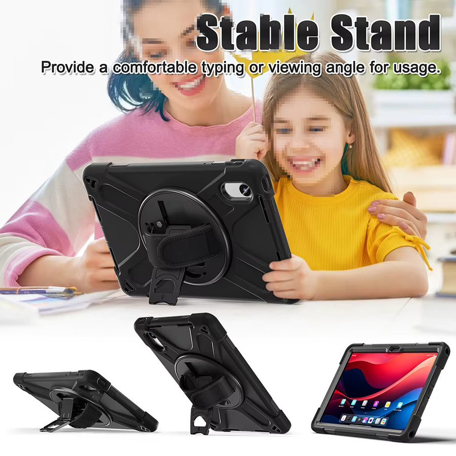 Robuste und stoßfeste Silikonhülle für Lenovo Idea Tab 11 Xiaoxin Pad 11 2024 2025 Tab M11 11-Zoll-Tablet in Schwarz - Bild 5