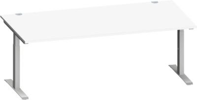 Schäfer Shop Genius Schreibtisch MODENA FLEX in Weiß mit Kabeldurchlass und höhenverstellbarem T-Fuß, B: 200 cm, T: 100 cm, H: 65-85 cm - Bild 1