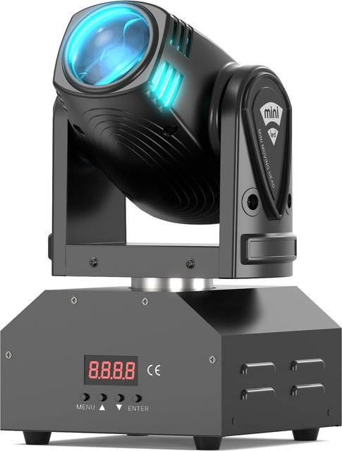 U'King Moving Head LED Strahler 100W RGBW 4in1 Mini Bühnenlicht mit DMX512 und Sound Aktivierung in Schwarz - Bild 1