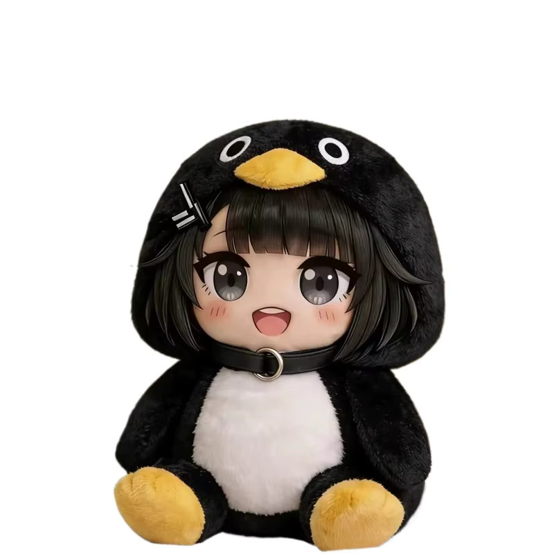 Bandai Arknights Q-Version Pinguin Chen Qianyu Figur, Beflockte Niedliche Puppe - Bild 5
