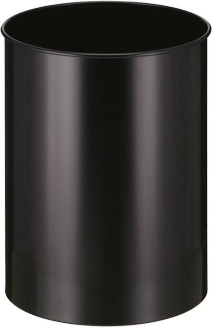 PROREGAL Runder Metall Papierkorb Schwarz H: 47 cm, Ø: 33,5 cm - Bild 1