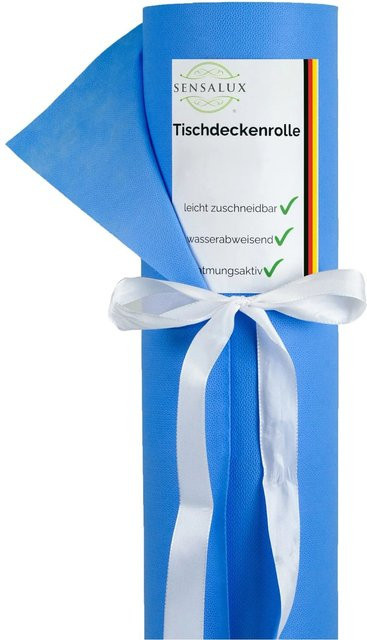 Sensalux Vlies-Tischdeckenrolle Hellblau, wasserabweisend und maschinenwaschbar, Breite: 118 cm, Länge: 25 m - Bild 1