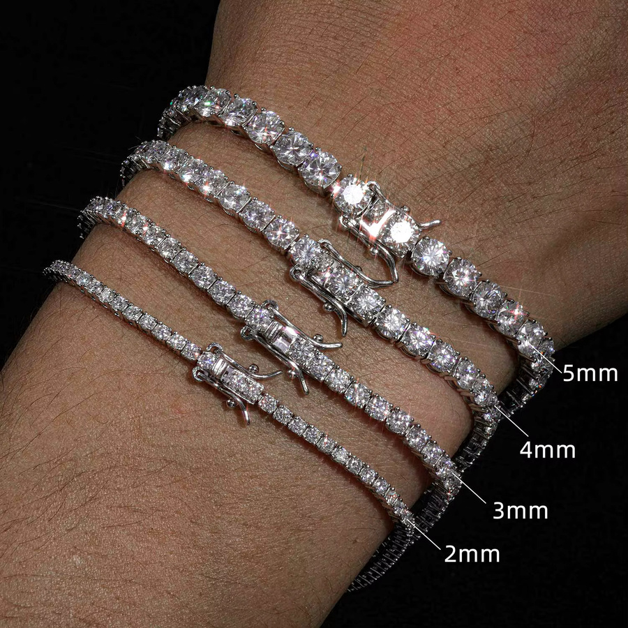 Nuoya Armband Tennis, Moissanit, Silber, Unisex - Bild 4