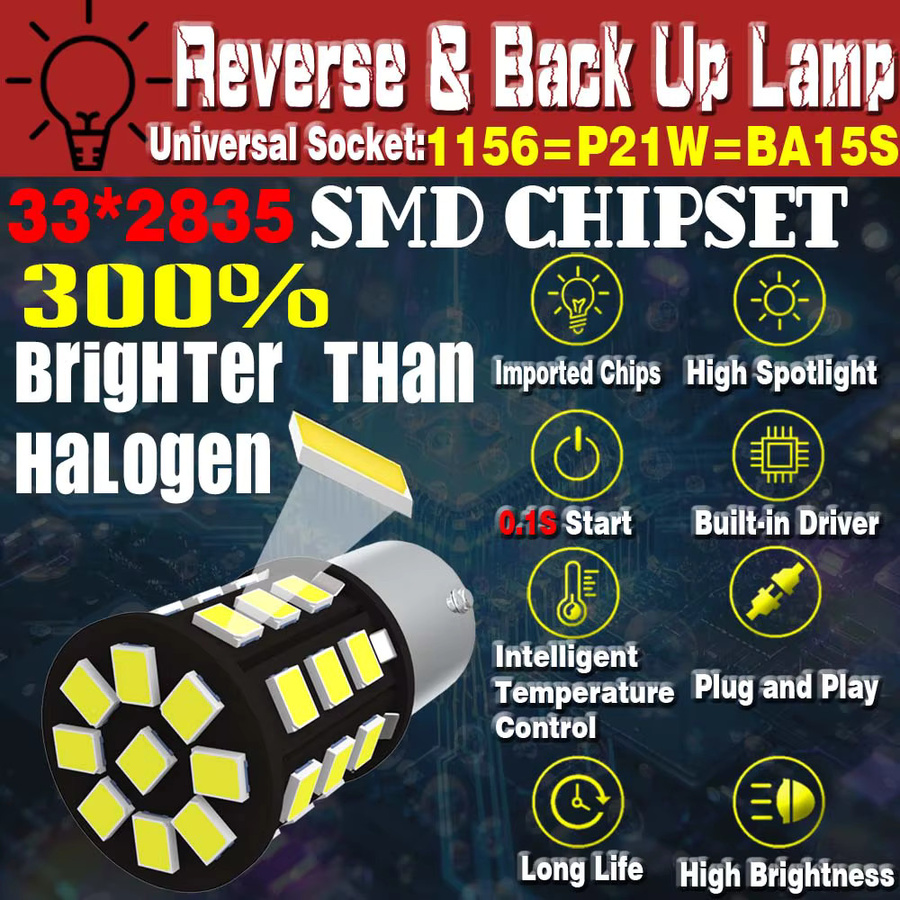 Neallor LED Rückfahrscheinwerfer Set P21W 1156 7506 BA15S für BMW E46 E39 E30 E84 E34 F48 E53 F45 F46 12V - Bild 2