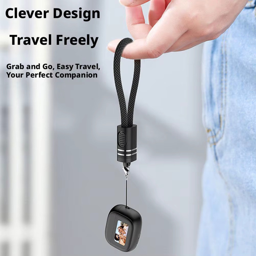 2-in-1 USB-C Schnellladekabel mit Schlüsselband als tragbarer Schlüsselanhänger, 60W, Orange - Bild 3