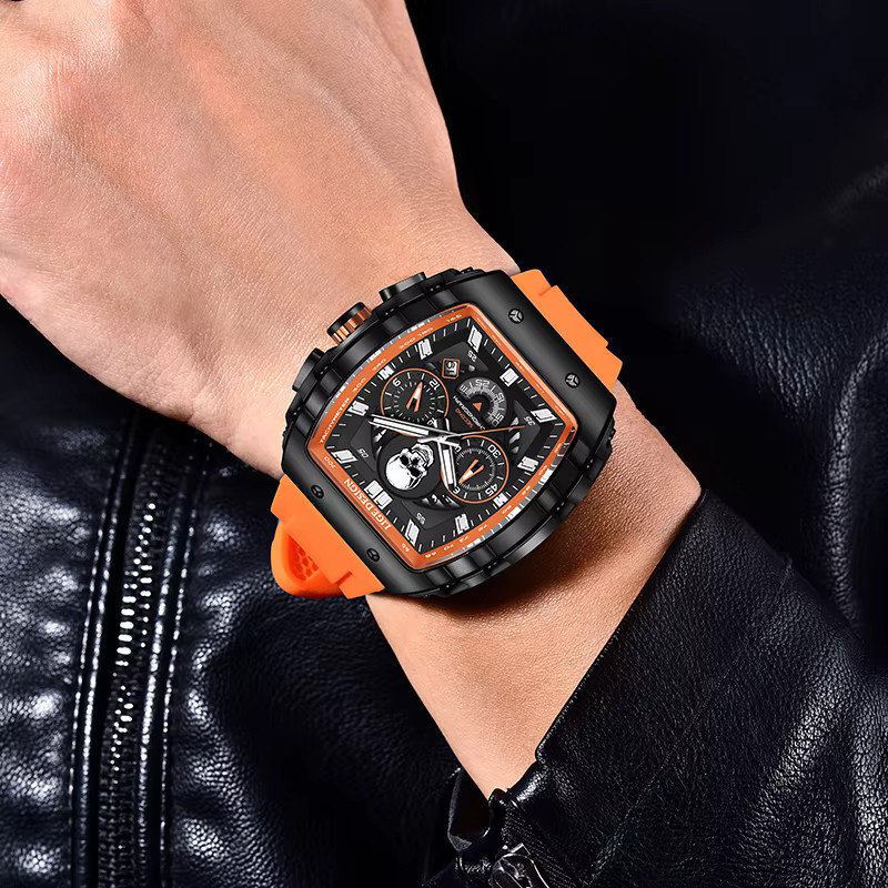 LIGE Armbanduhr Quarz, Silikonarmband, Schwarz, Herren - Bild 6