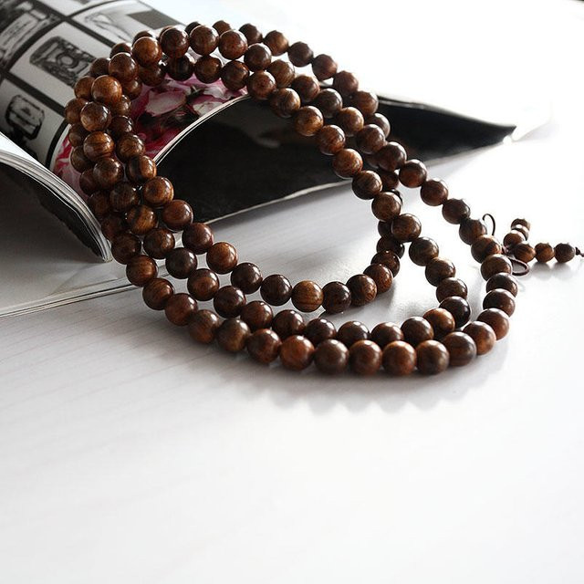Found Comfort Mala-Halskette Armband, schwarzes Rosenholz, Unisex - Bild 1