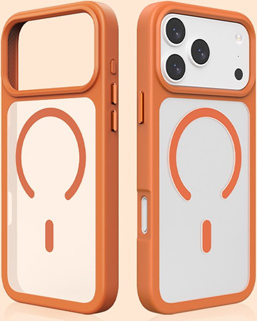 Matte MagSafe Handyhülle von NYFundas für iPhone in Transparent oder Orange - Bild 1