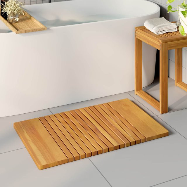 Holz-Badezimmermatte von Yiwydaa in Braun, B/T: 81 x 50 cm - Bild 1