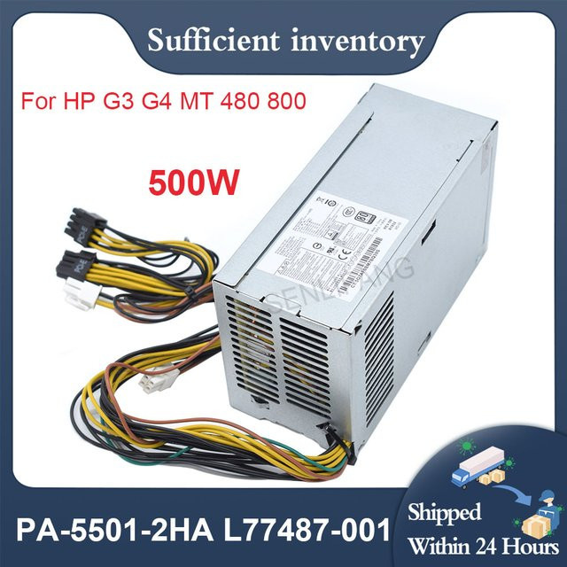HP Netzteil 500 W für HP ProDesk 480 280 288 680 800 600 400 G3 G4, Modell PA-5501-2HA PCG007, Farbe Silber - Bild 1