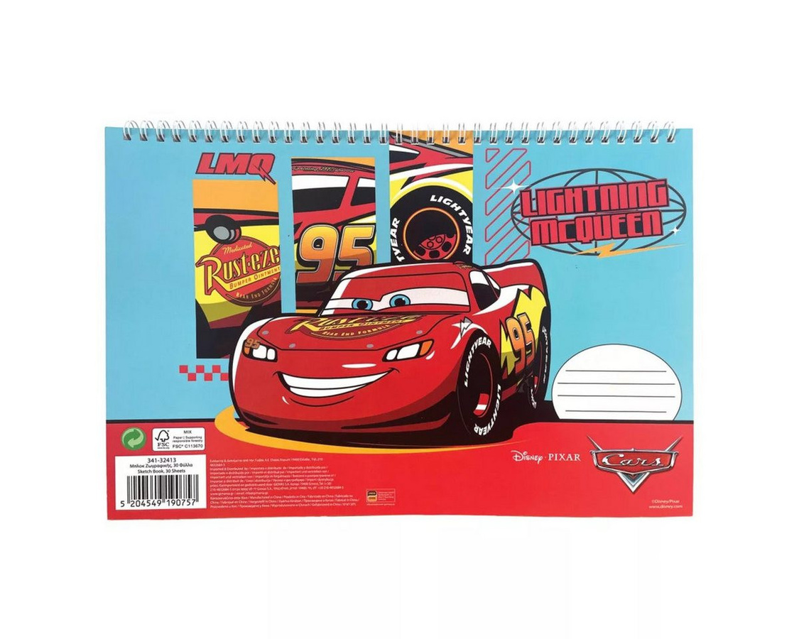 Disney Cars Roaring A4 Spiral-Skizzenheft mit 30 Blatt Kreativset - Bild 1
