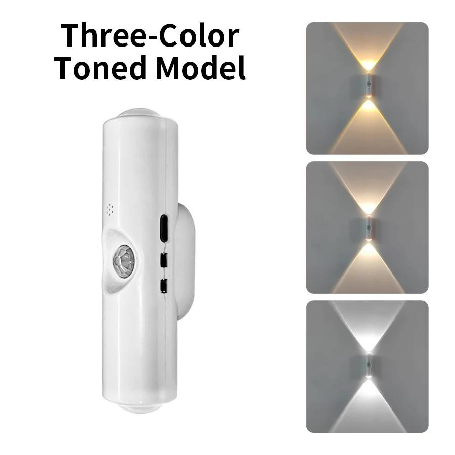YJMP Super Lighting 2er-Set wiederaufladbare magnetische LED-Nachtlichter mit Bewegungssensor und RGB-Sonnenuntergangseffekt in Multicolour für Schrank, Treppe und Flur - Bild 5