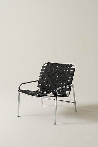 Jotex Loungechair BREMEN in Schwarz mit Metallrahmen und Armlehnen - Bild 1