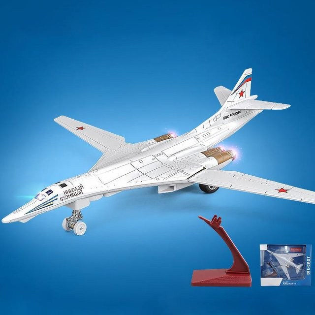 Tu-160 Strategischer Bomber Blackjack Weißer Schwan, Modellflugzeug, 1:200, Metall, Weiß - Bild 1