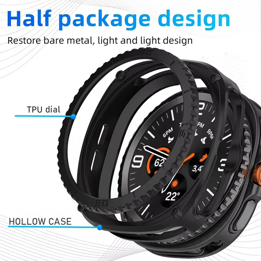 Samsung Galaxy Watch 8 Classic 46 mm Smartwatch Cover, TPU, Schwarz - Bild 4