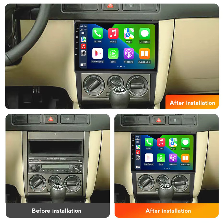 STRONGNAVI 9 Zoll Autoradio mit CarPlay und Android Auto für Volkswagen Golf MK 4 (2004-2008), Multimedia Player in Schwarz mit Bluetooth und GPS - Bild 2