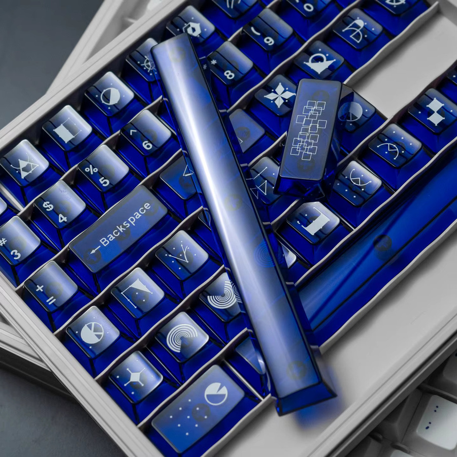 Venit Keys Tastenkappen im Cherry-Profil aus PBT-PC in Weiß und Blau für mechanische MX-Tastaturen - Bild 5