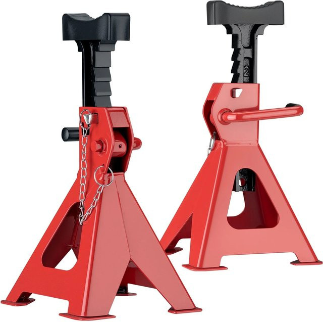 Wiltec Unterstellbock Set 2er Pack Höhenverstellbar Rot Höhe: 39-60,3 cm - Bild 1