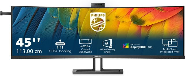 Philips 6000 Series 45B1U6900CH/00 Super Ultrawide TFT-Monitor, 113 cm (45 Zoll), gebogen, LED-Technik, Schwarz, QHD-Auflösung (5120x1440), VA-Panel, USB-C - Bild 3
