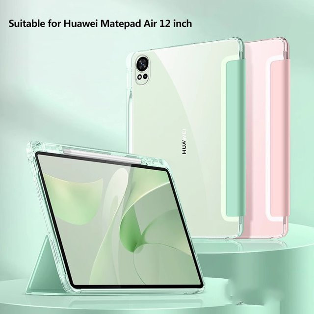Transparente Acryl Schutzhülle für Huawei MatePad Pro 12,2 Air 2025, 12X SE, 11, 11,5 S Air oder PaperMatte Pro mit Stifthalter in Grau und Transparent - Bild 1