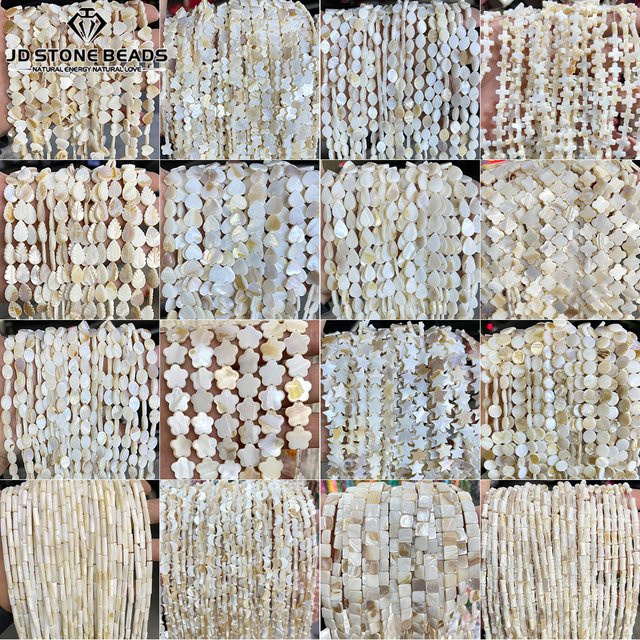 Muschelperlen, Kleeblatt, Stern, Herzform, Distanzperlen - Bild 1
