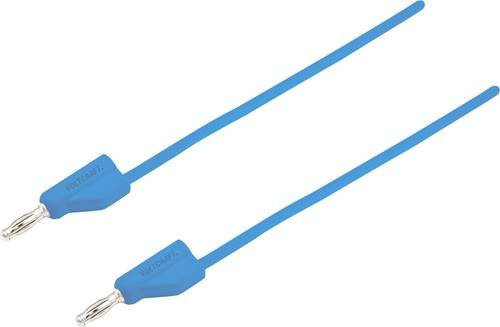 Voltcraft MSB-300 Messleitung mit 4mm Lamellenstecker aus Silikon in Blau, Länge: 0,75 m - Bild 1