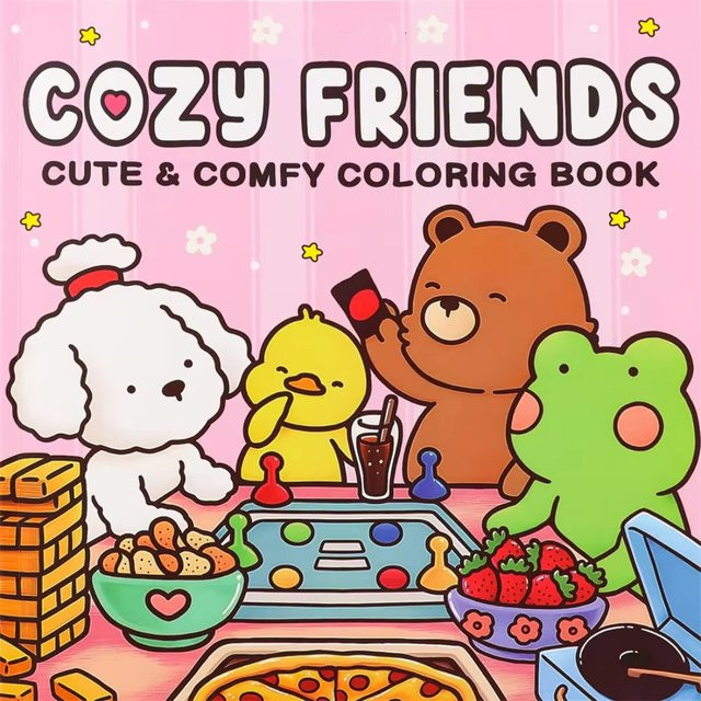 Gemütliche Freunde Malbuch für Erwachsene mit niedlichen Illustrationen zum Thema Gemütliche Räume in Multicolor - Bild 1