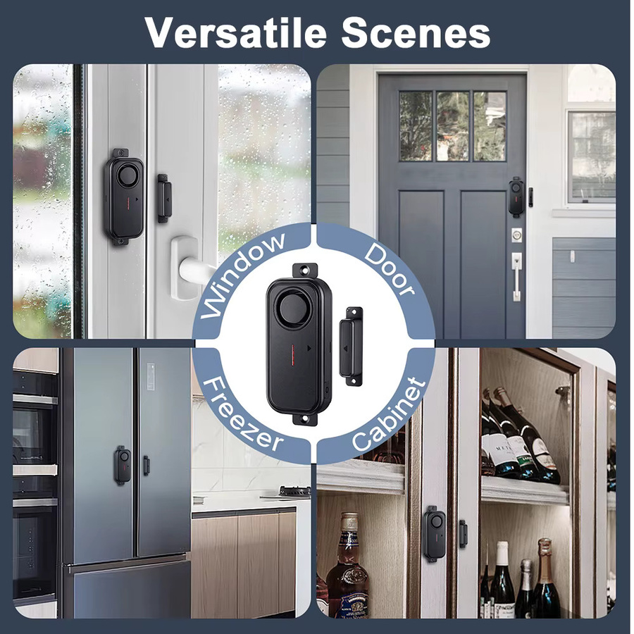 Extractme Outdoor-Tür-Fenster-Magnetalarm in Schwarz mit 108 dB, kabelloser Sensor und IP66 wasserdichtem Gehäuse für Heimsicherheit und Diebstahlschutz - Bild 4