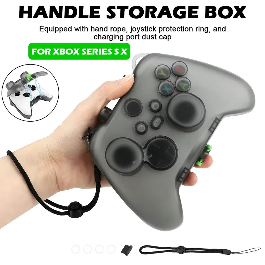 HeroAngel Transparente Gamepad-Schutzhülle für Xbox Controller mit Aufbewahrungshalterung und Ladeanschluss in Schwarz und Transparent - Bild 2