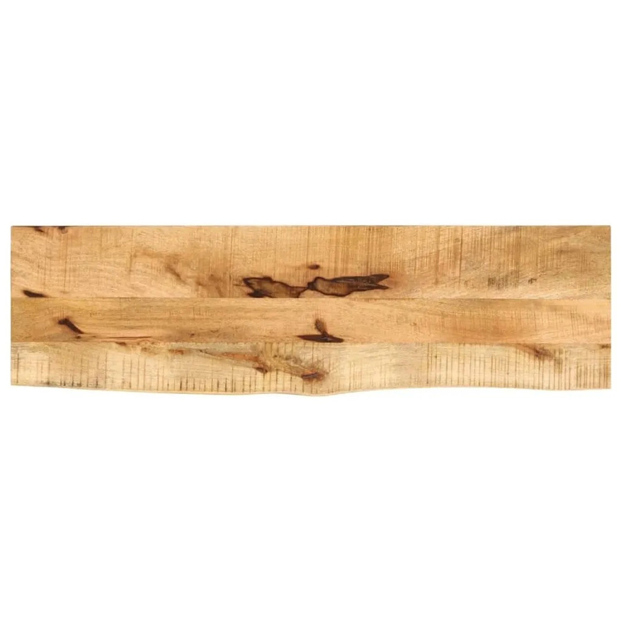 vidaXL Tischplatte aus Massivholz Mangoholz in Braun mit Baumkante, B/T/H: 120 x 40 x 2,5 cm - Bild 2