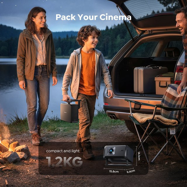 TOPTRO Tragbarer Projektor mit Google TV, 4K und Full HD 1080P Unterstützung sowie Autofokus und Keystone für dein Heimkino - Bild 1