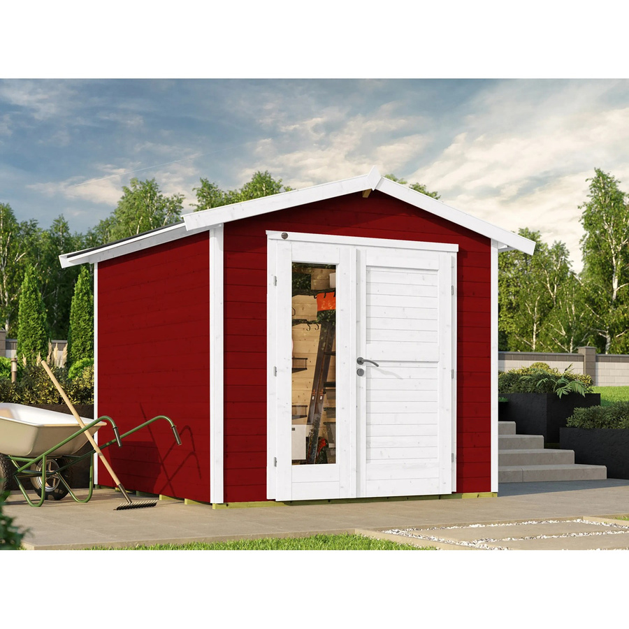 WEKA Holz-Gartenhaus 224 A mit Satteldach in Schwedenrot, B/H/T: 280 x 238 x 263 cm - Bild 2