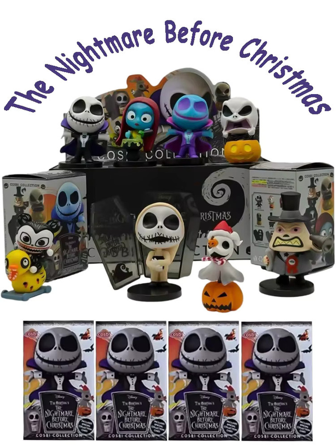 Bandai The Nightmare Before Christmas Jack Skellington Mayor Sally Figur, 8-teiliges Set, Action Figuren - Bild 3