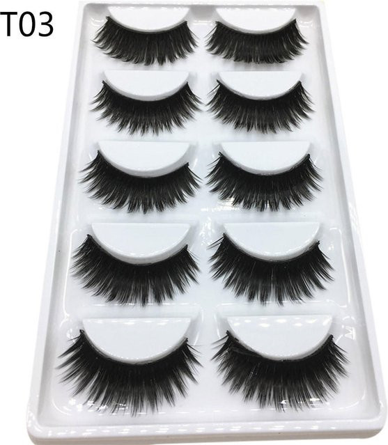 Luxus 3D Falsche Wimpern Streifenwimpern, schwarz, glänzend - Bild 1