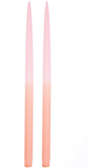 Rico Design Spitzkerzen Dip Dye in Rosa/Orange, Durchmesser: 1,4 cm, Höhe: 28 cm - Bild 1