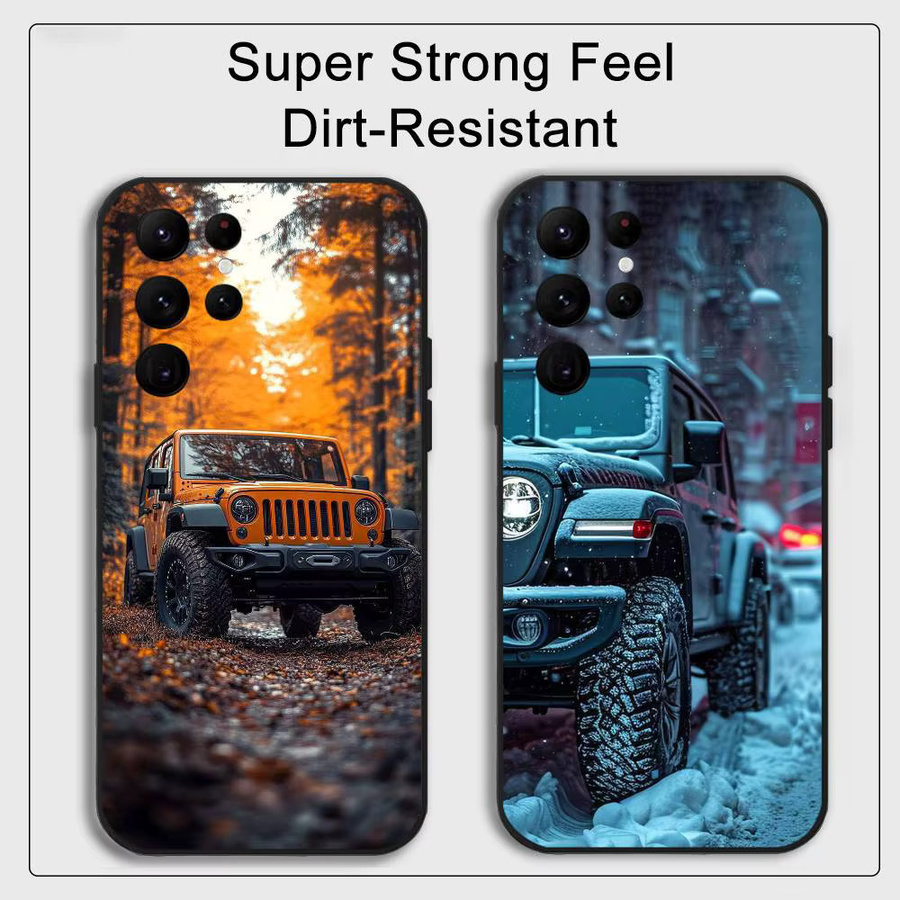 coolj-jeeps Wrangler Softshell Handyhülle für Samsung Galaxy S21 S22 S23 S24 S25 FE Plus in Schwarz - Bild 2