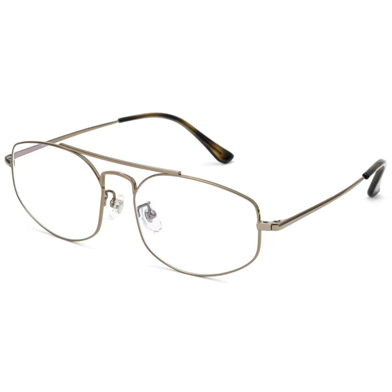 YCFoya Korrektionsbrille Pilot, Titan, Vollrand, Gold, Unisex - Bild 2