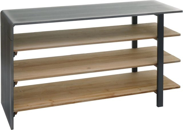 BERLINLODGE Wohnregal im Industrial Design aus Massivholz und Eisen, H x B x T: 72 x 119 x 40 cm - Bild 1