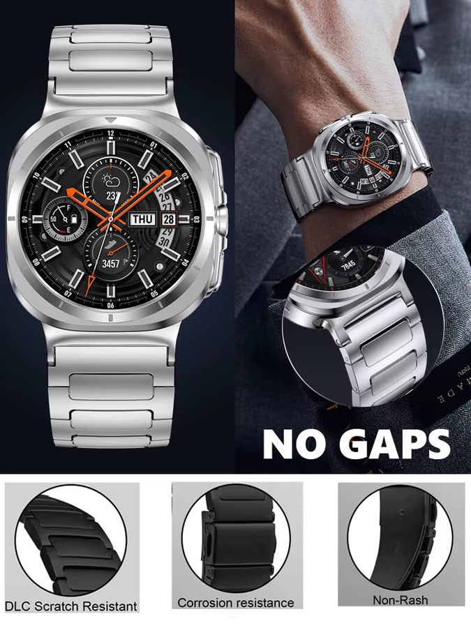 Correa Uhrenarmband Edelstahl, Silber, Samsung Galaxy Watch Ultra 47 mm, Unisex - Bild 5